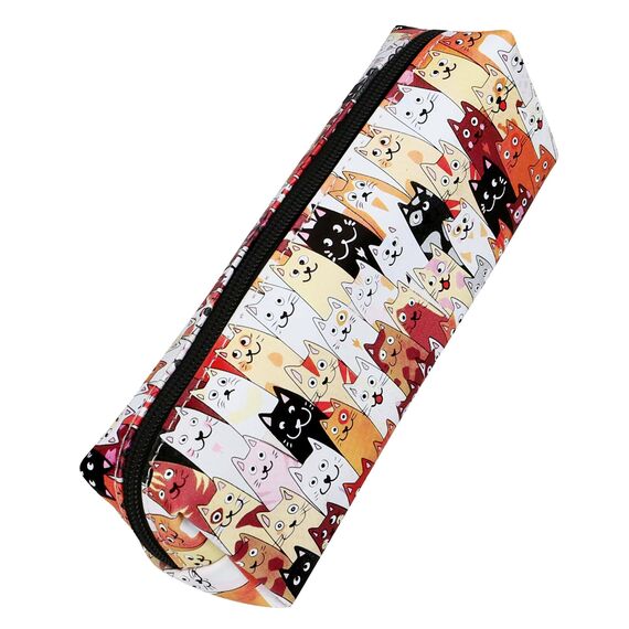 Online Federmäppchen Katzen I Stylische Federtasche für Mädchen & Jungen, ideal für Schule, Uni & Büro I Schlampermäppchen mit praktischem Reißverschluss zur Aufbewahrung von Stiften & Kosmetik