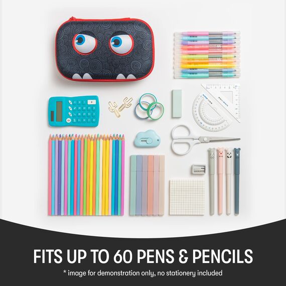 ZIPIT Wildlings Federmäppchen für Jungen, Großes Mäppchen für die Schule, Etui für Kinder mit Organizer, Federmappe Schwarz