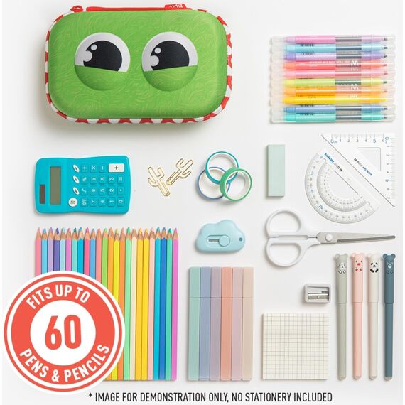 ZIPIT Wildlings Federmäppchen für Jungen, Großes Mäppchen für die Schule, Organizer-Etui für Kinder, Federmappe Grün