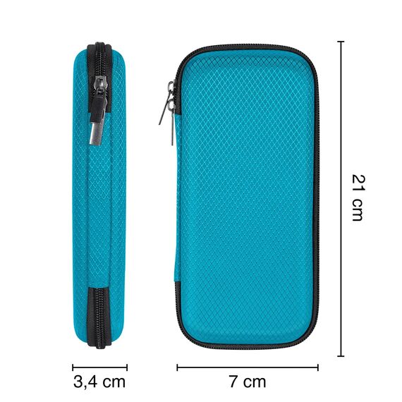 FINPAC Federmäppchen, Federtasche Hart Eva Stift Etui stoßfeste Stiftetasche Mäppchen Schlamperbox Bleistifttasche für Executive Füllfederhalter für Büro Schule (Türkis, Groß)