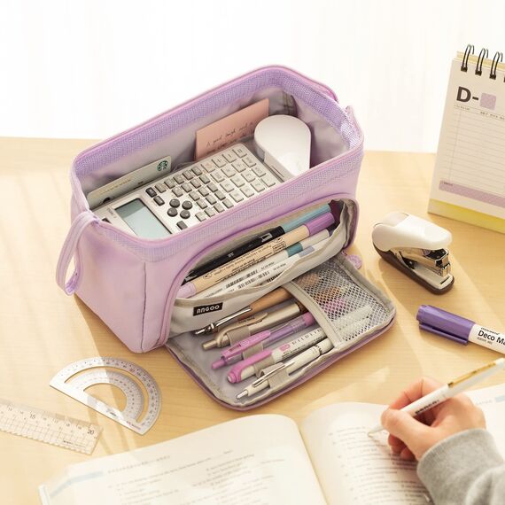 EASTHILL Federmäppchen mit grossem Pencil case Tragbare Stifttasche Tragbare kosmetisches Office High School Organizer College Studentin Mädchen Jugendliche Mädchen-Violett
