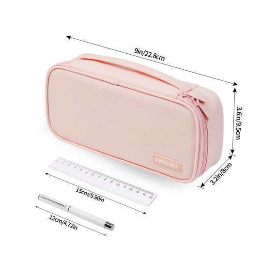 YOKUMA Federmäppchen mäppchen federtasche federmappe etui Schule groß Kapazität für mädchen Teenager Erwachsene schlamppermäppchen federpenal schulmäppchen Aesthetic Pencil case (Rosa)