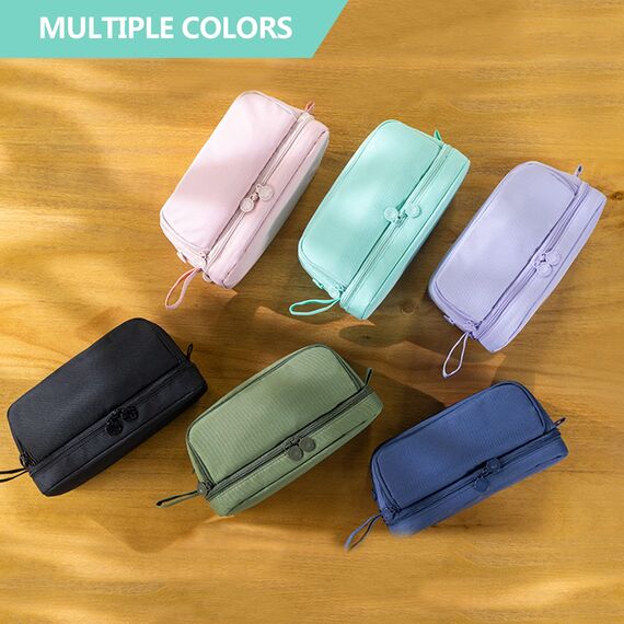 TZEKING Federmäppchen Große Kapazität, 4 Fächer Pencil Case für Mädchen und Teenager mit Reißverschluss, Langlebig und Tragbar