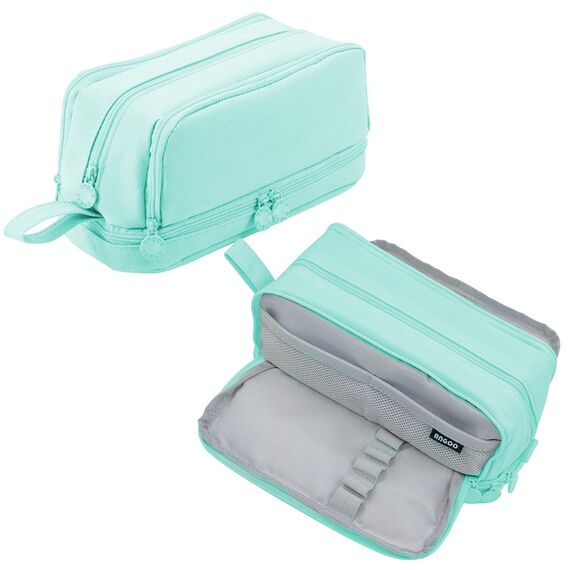 TZEKING Federmäppchen Große Kapazität, 4 Fächer Pencil Case für Mädchen und Teenager mit Reißverschluss, Langlebig und Tragbar