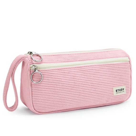 KALIDI Cord-Stoff Federmäppchen mit 3 Fächer Große Kapazität Mäppchen Federtasche Stiftetasche Pencil Case Bleistifttasche für Schule & Büro