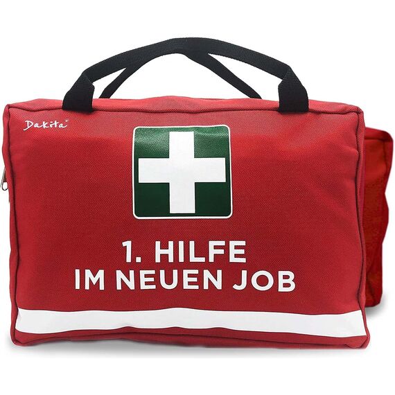 Dakita Erste-Hilfe Tasche zum Abschied von Kollegen - Lustiges Geschenk zum Jobwechsel für Mitarbeiter und Freunde - rot, ohne Inhalt