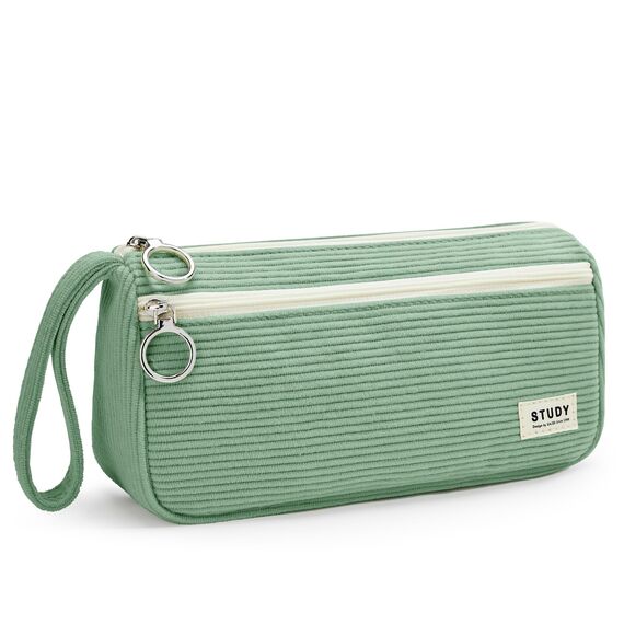 KALIDI Cord-stoff Federmäppchen mit 3 Fächer Große Kapazität Mäppchen Federtasche Stiftetasche Pencil Case Bleistifttasche für Schule & Büro