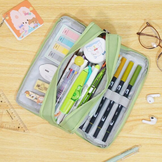 CICIMELON Federmäppchen Große Kapazität Federtaschen Teenager Mädchen Mäppchen mit Reißverschluss Make-up Tasche für Schule & Büro