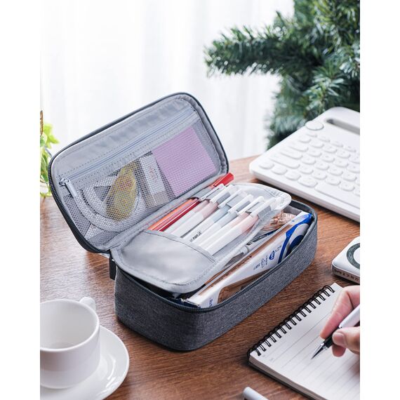 YOKUMA Federmäppchen mäppchen federtasche federmappe etui Schule groß Kapazität für Teenager Erwachsene schlamppermäppchen federpenal schulmäppchen Aesthetic Pencil case (blau)