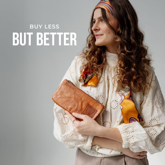 Berliner Bags Vintage Federmäppchen aus echtem Leder – Handgefertigtes Etui mit YKK-Reißverschluss, Federmappe - Braun