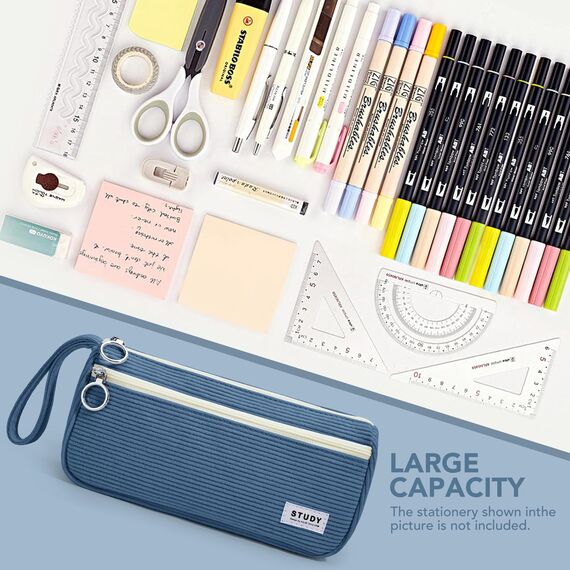 KALIDI Mäppchen Federmäppchen Mädchen Teenager Stiftetasche Stiftemappe Cord-Stoff Federtasche Pencil Case Schulmäppchen für Schule, College, Arbeit