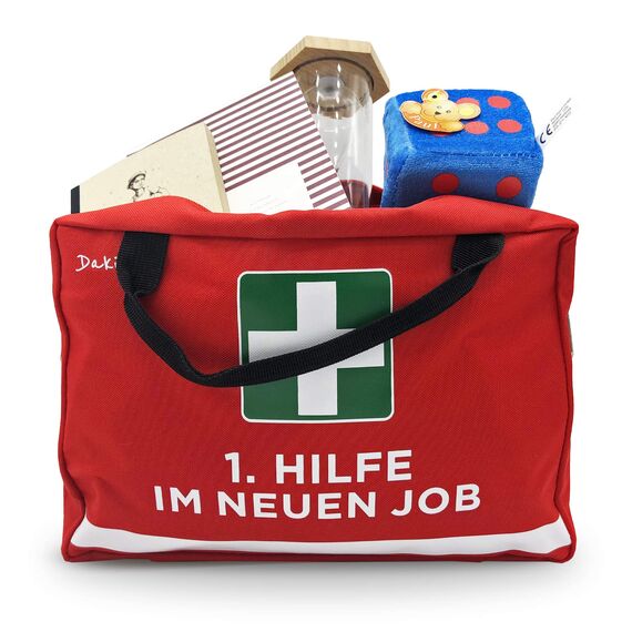 Dakita Erste-Hilfe Tasche zum Abschied von Kollegen - Lustiges Geschenk zum Jobwechsel für Mitarbeiter und Freunde - rot, ohne Inhalt
