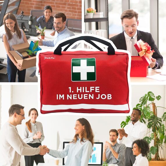 Dakita Erste-Hilfe Tasche zum Abschied von Kollegen - Lustiges Geschenk zum Jobwechsel für Mitarbeiter und Freunde - rot, ohne Inhalt
