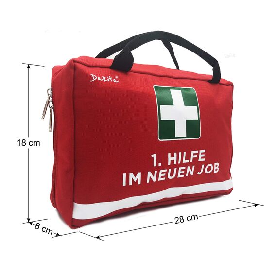 Dakita Erste-Hilfe Tasche zum Abschied von Kollegen - Lustiges Geschenk zum Jobwechsel für Mitarbeiter und Freunde - rot, ohne Inhalt