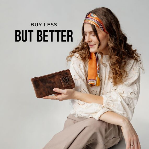 Berliner Bags Vintage Federmäppchen Etui aus Leder mit YKK Reißverschluss, Federmappe für Stifte - Braun