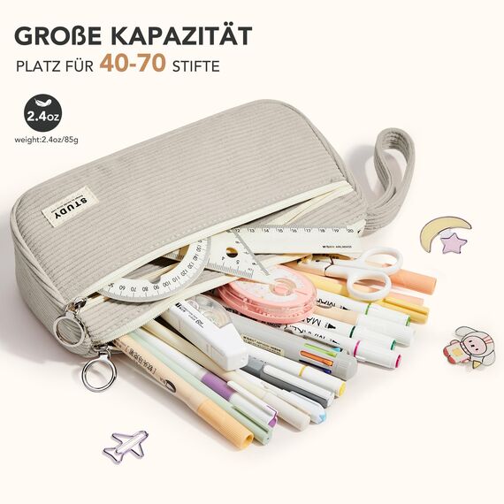 KALIDI Mäppchen Federmäppchen Mädchen Teenager Stiftetasche Stiftemappe Cord-Stoff Federtasche Pencil Case Schulmäppchen für Schule, College, Arbeit