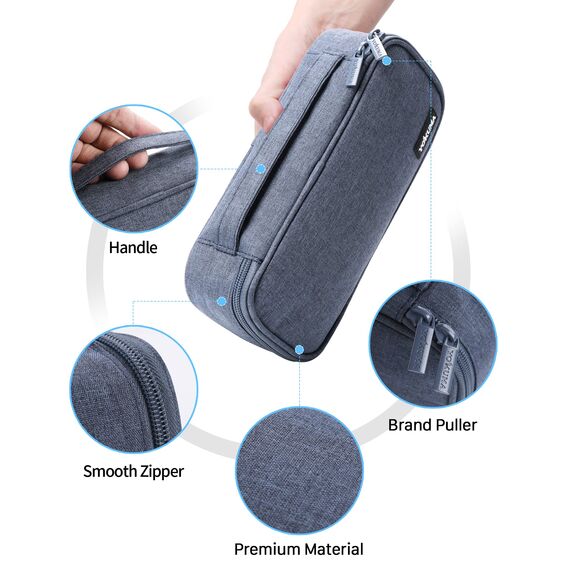 YOKUMA Federmäppchen mäppchen federtasche federmappe etui Schule groß Kapazität für Teenager Erwachsene schlamppermäppchen federpenal schulmäppchen Aesthetic Pencil case (blau)