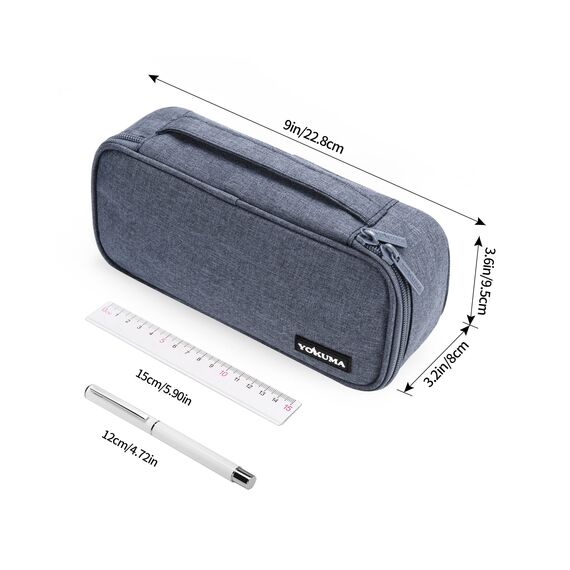 YOKUMA Federmäppchen mäppchen federtasche federmappe etui Schule groß Kapazität für Teenager Erwachsene schlamppermäppchen federpenal schulmäppchen Aesthetic Pencil case (blau)