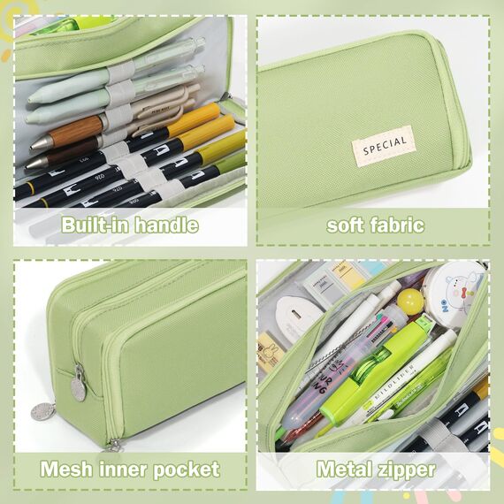 CICIMELON Federmäppchen Große Kapazität Federtaschen Teenager Mädchen Mäppchen mit Reißverschluss Make-up Tasche für Schule & Büro