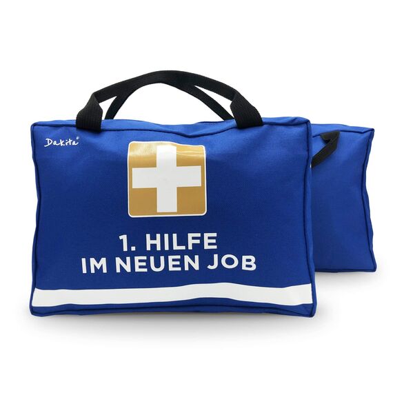 Dakita Erste-Hilfe Tasche zum Abschied von Kollegen – Lustiges Geschenk zum Jobwechsel – 28×18×8 cm – blau – ohne Inhalt