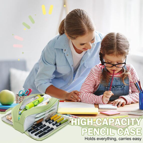 CICIMELON Federmäppchen Große Kapazität Federtaschen Teenager Mädchen Mäppchen mit Reißverschluss Make-up Tasche für Schule & Büro