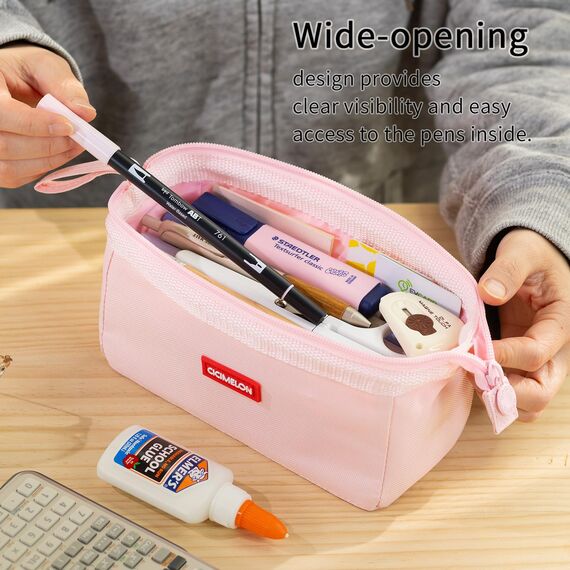 CICIMELON Federmäppchen Große Kapazität Schulmäppchen Stiftetasche Stiftemappe Mäppchen Federtasche Pencil Case Mädchen Teenager (Light Pink)