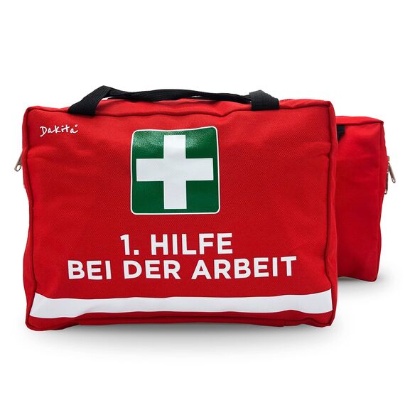 Dakita Erste Hilfe Tasche für Kollegen – Lustiges Geschenk für Mitarbeiter zum Abschied oder Geburtstag – 28×18×8 cm, rot,ohne Inhalt