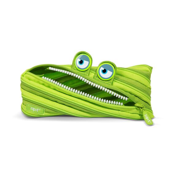 ZIPIT Wildlings Federmäppchen für Jungen, Großes Mäppchen für die Schule, Monster Etui für Kinder, Federmappe Grün