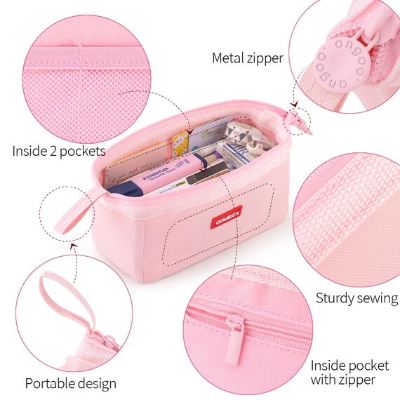 CICIMELON Federmäppchen Große Kapazität Schulmäppchen Stiftetasche Stiftemappe Mäppchen Federtasche Pencil Case Mädchen Teenager (Light Pink)
