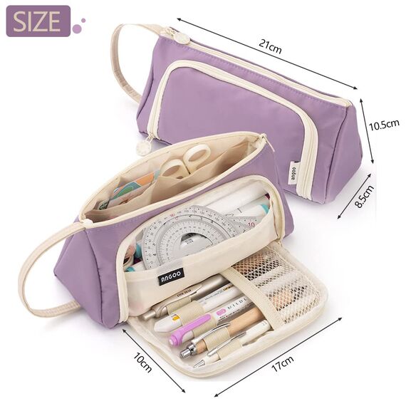 SeBeLi Federmäppchen Mäppchen Mädchen Groß Kapazität Federtasche Federmappe Etui für Teenager Mädchen Erwachsene Schlamppermäppchen Aesthetic Pencil case (Dunkelviolett)