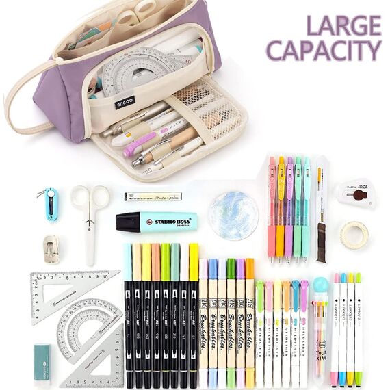 SeBeLi Federmäppchen Mäppchen Mädchen Groß Kapazität Federtasche Federmappe Etui für Teenager Mädchen Erwachsene Schlamppermäppchen Aesthetic Pencil case (Dunkelviolett)