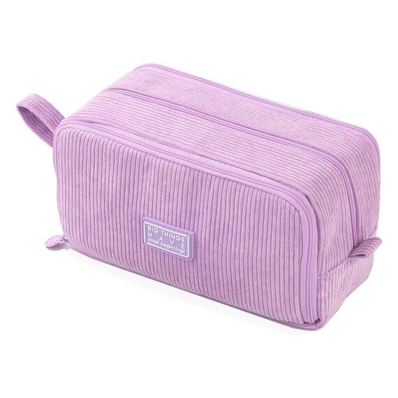 Federmäppchen Federtaschen Mädchen Mäppchen, Große Kapazität Pencil Case Cord Federmäppchen für Schule & Büro Erwachsener Mädchen Geschenk, Purple