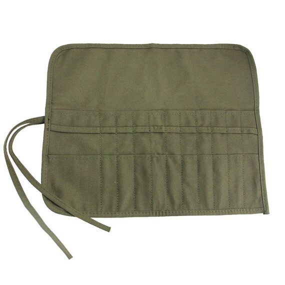 Stifterolle, Jtdeal Rollmäppchen Leinwand Pinseltasche Federmäppchen stifteetui Pinsel Etui Case für Künstler Feder Aquarell Öl-Pinsel,Armee Grün