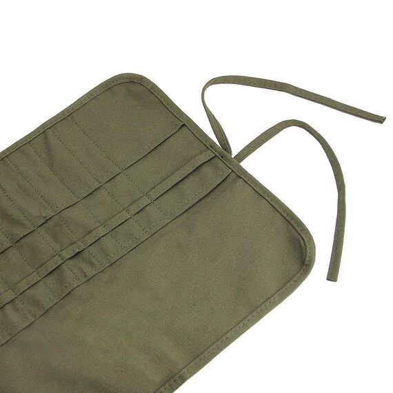 Stifterolle, Jtdeal Rollmäppchen Leinwand Pinseltasche Federmäppchen stifteetui Pinsel Etui Case für Künstler Feder Aquarell Öl-Pinsel,Armee Grün