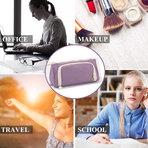 SeBeLi Federmäppchen Mäppchen Mädchen Groß Kapazität Federtasche Federmappe Etui für Teenager Mädchen Erwachsene Schlamppermäppchen Aesthetic Pencil case (Dunkelviolett)