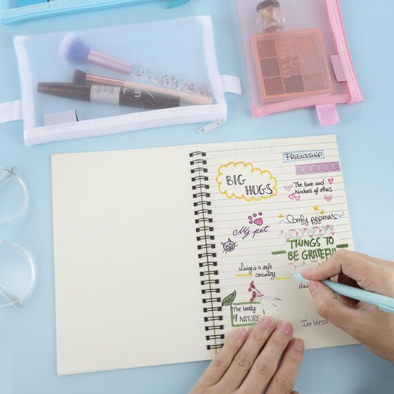 3 Stück Federmäppchen Transparent,Zip Mesh Reißverschluss Beutel,Groß Kapazität Mäppchen,Nylon-Netzstoff Stifttasche Federtaschen Schreibwaren Aufbewahrungsbeutel,für Reise Kosmetik Schule Bürobedarf