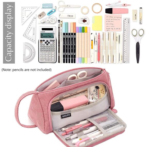 SeBeLi Federmäppchen Federtaschen Teenager Mädchen Mäppchen, Große Kapazität Pencil Case für Schule & Büro Erwachsener Mädchen Geschenk, 21x11cm (Rosa #2)