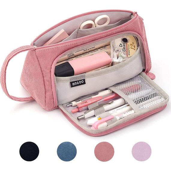 SeBeLi Federmäppchen Federtaschen Teenager Mädchen Mäppchen, Große Kapazität Pencil Case für Schule & Büro Erwachsener Mädchen Geschenk, 21x11cm (Rosa #2)
