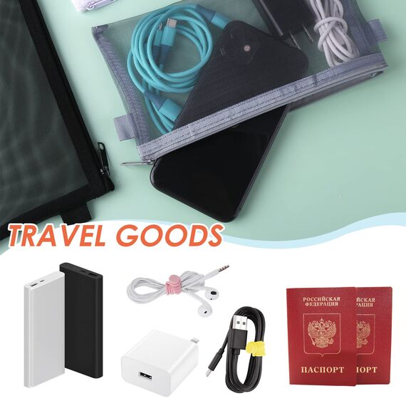 Thinp 3 Stück Transparente Federmäppchen Nylon-Netzstoff Zip Mesh Reißverschluss Beutel Stifteetui Clear Exam Pencil Pouch Tragbares Schreibwarenetui für Schule Bürobedarf Kosmetik Aufbewahrungsbeutel