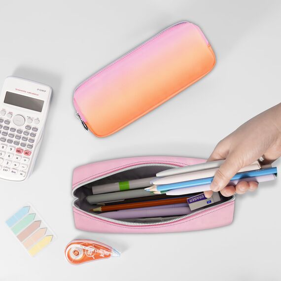 FINPAC Federmäppchen Mäppchen - Große Kapazität Federtasche Stiftetasche Schlamperbox Bleistiftbeutel Schulmäppchen für Schule Büro, Sunset Ombre