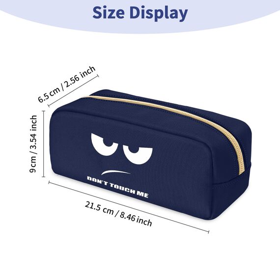 FINPAC Federmäppchen Mäppchen - Große Kapazität Federtasche Stiftetasche Schlamperbox Bleistiftbeutel Schulmäppchen für Schule Büro, Don't Touch Marineblau