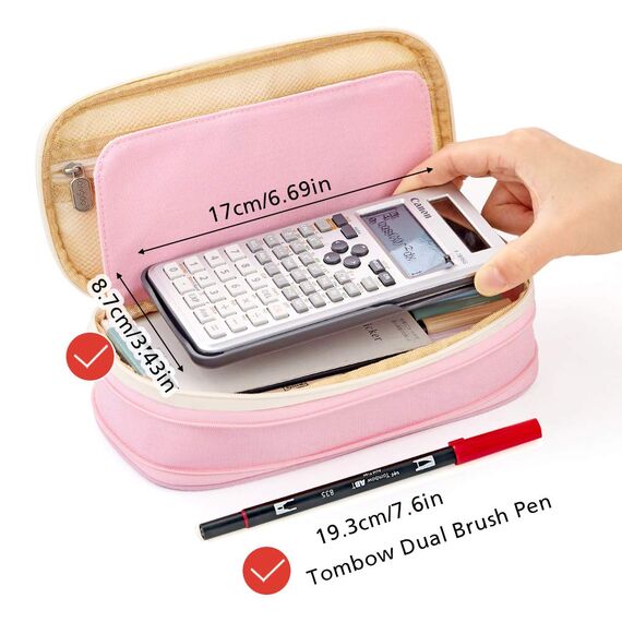 EASTHILL Federmäppchen mit grossem Fassungsvermögen Stiftebeutel Aufbewahrungstasche für Studentin Mädchen Erwachsener von Büro College Schulveranstalter - Rosa