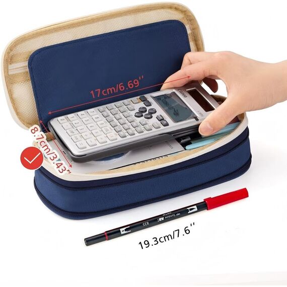 EASTHILL Federmäppchen mit grossem Fassungsvermögen Stiftebeutel Aufbewahrungstasche für Studentin Mädchen Erwachsener von Büro College Schulveranstalter - Dunkelblau