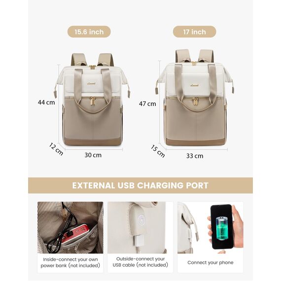 LOVEVOOK Rucksack Damen, Laptop Schulrucksack Wasserdicht, Schultasche Teenager Backpack Women Elegant Tagesrucksäcke Handtasche 2 in 1, 15,6 Zoll Arbeitstasche Lehrertasche Reiserucksack für Uni Büro