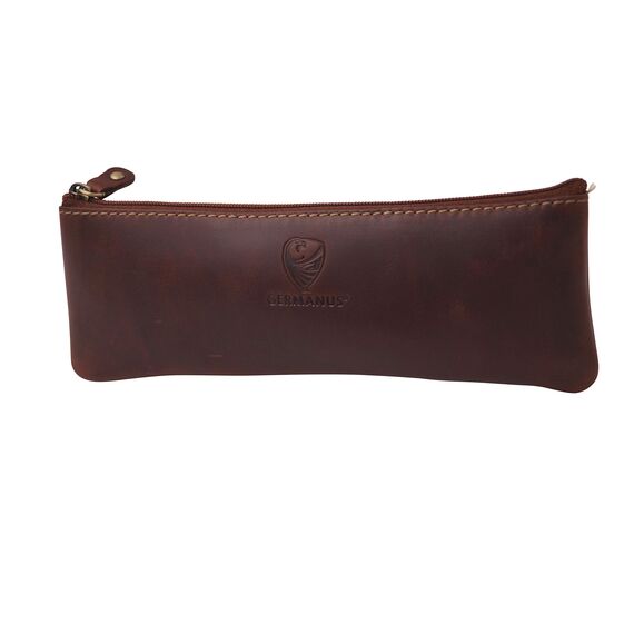 GERMANUS Federmäppchen Leder Colonia (Dunkelbraun)