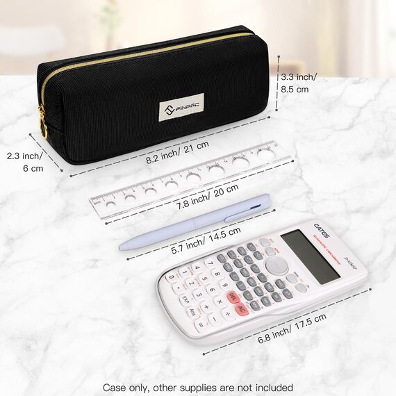 FINPAC Federmäppchen Mäppchen - Große Kapazität Federtasche Stiftetasche Schlamperbox Bleistiftbeutel Schulmäppchen für Schule Büro, Cord-Stoff Schwarz