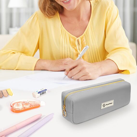 FINPAC Federmäppchen Mäppchen - Große Kapazität Federtasche Stiftetasche Schlamperbox Bleistiftbeutel Schulmäppchen für Schule Büro, Cord-Stoff Magenta