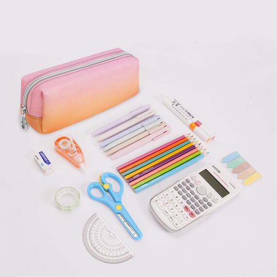 FINPAC Federmäppchen Mäppchen - Große Kapazität Federtasche Stiftetasche Schlamperbox Bleistiftbeutel Schulmäppchen für Schule Büro, Sunset Ombre