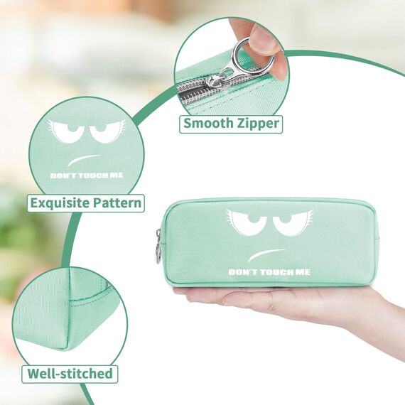 FINPAC Federmäppchen Mäppchen - Große Kapazität Federtasche Stiftetasche Schlamperbox Bleistiftbeutel Schulmäppchen für Schule Büro, Don't Touch Grün