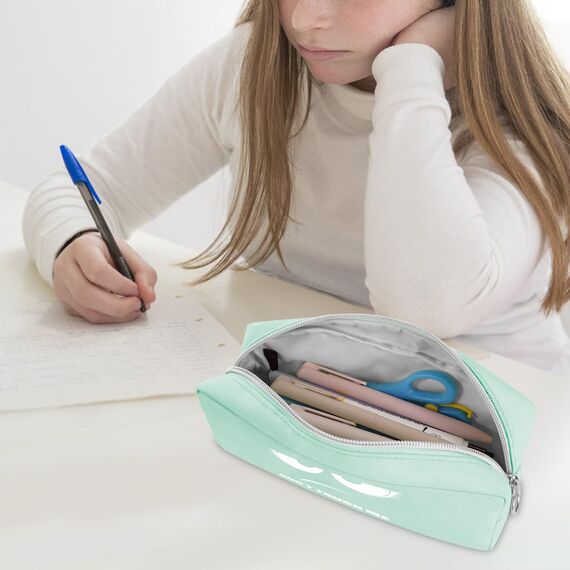 FINPAC Federmäppchen Mäppchen - Große Kapazität Federtasche Stiftetasche Schlamperbox Bleistiftbeutel Schulmäppchen für Schule Büro, Don't Touch Grün